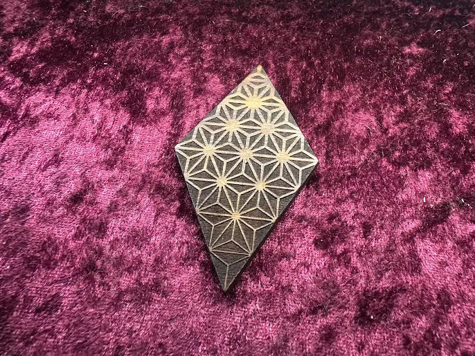 Sacred geometry star pin in Royal Caribbean Chechen hardwood